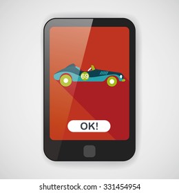 Transportation open car flat icon with long shadow,eps10