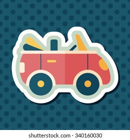 Transportation open car flat icon with long shadow,eps10
