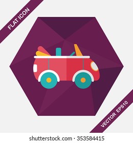 Transportation open car flat icon with long shadow,eps10