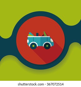 Transportation open car flat icon with long shadow,eps10