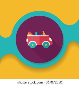 Transportation open car flat icon with long shadow,eps10