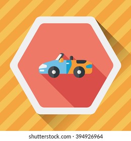 Transportation open car flat icon with long shadow,eps10
