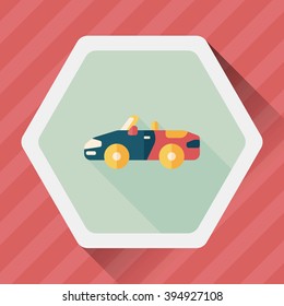 Transportation open car flat icon with long shadow,eps10
