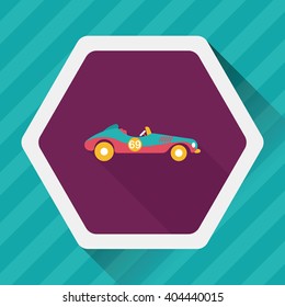 Transportation open car flat icon with long shadow,eps10