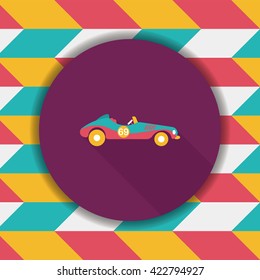Transportation open car flat icon with long shadow,eps10