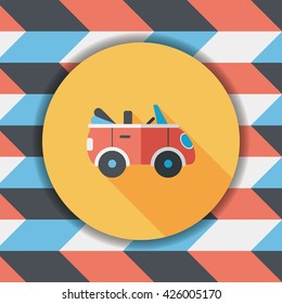 Transportation open car flat icon with long shadow,eps10
