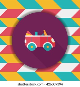 Transportation open car flat icon with long shadow,eps10