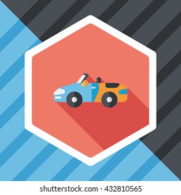 Transportation open car flat icon with long shadow,eps10
