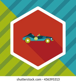 Transportation open car flat icon with long shadow,eps10