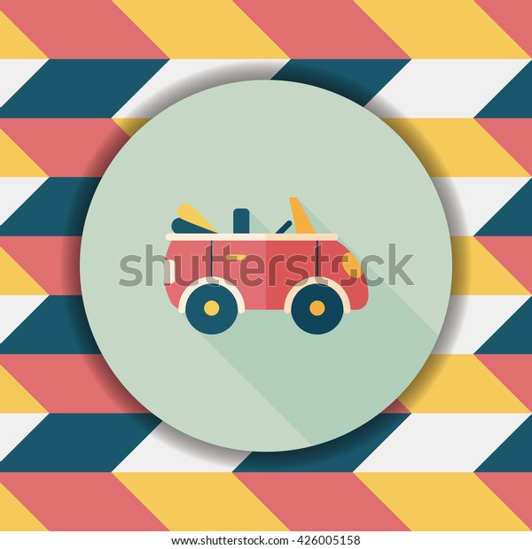 Transportation\
open car flat icon with long\
shadow,eps10