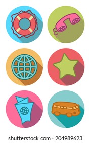 Transportation and outdoor flat Icons