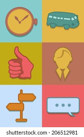 Transportation and outdoor flat Icons