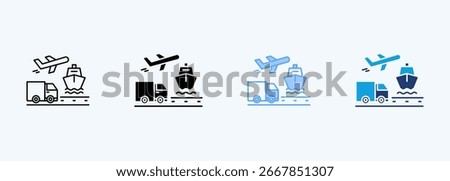 Transportation Outline Icon Multiple Style