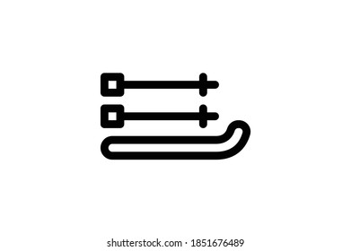 Transportation Outline Icon - Skiing