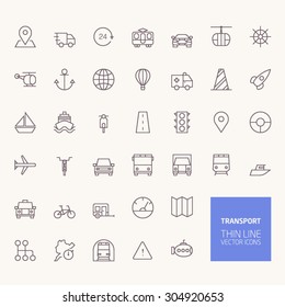 Transportation Outline Icons for web and mobile apps