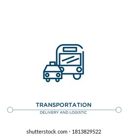 transportation outline vector icon. simple element illustration. transportation outline icon from editable delivery concept. can be used for web and mobile
