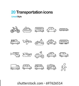 Transportation Outline Vector Icons