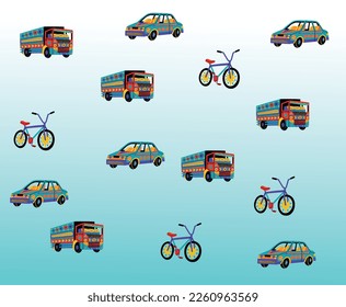 transportation pattern background design. eps