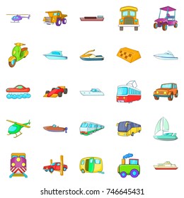 Transportation of people icons set. Cartoon set of 25 transportation of people vector icons for web isolated on white background