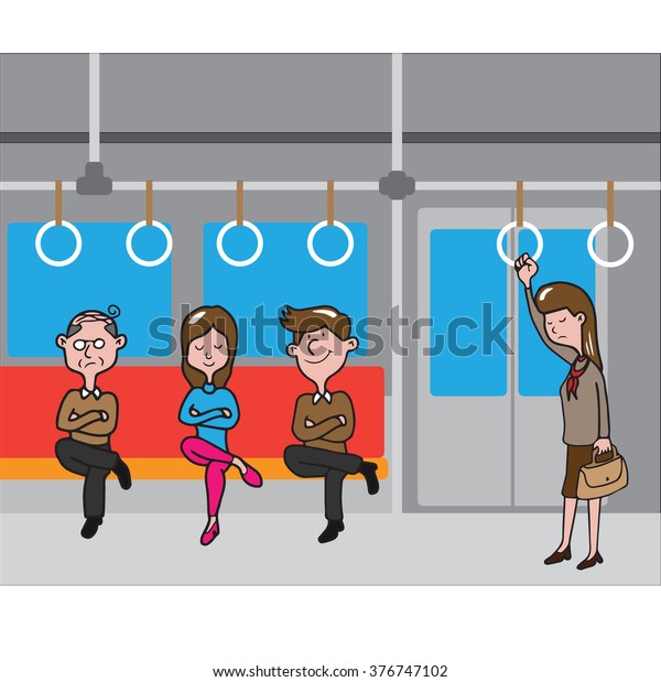Transportation People Metro Cartoon Stock Vector Royalty Free