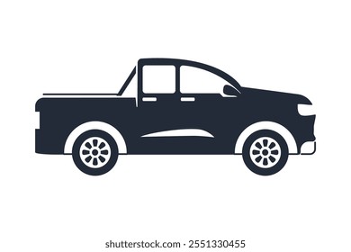 transportation pickup truck silhouette isolated icon