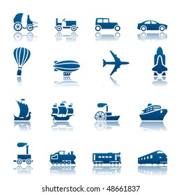 Transportation progress icon set