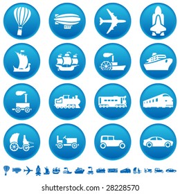 Transportation progress icons