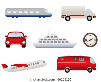 Transportation related symbols or icons