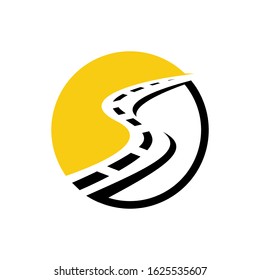 transportation road construction logo vector design. paving road maintenance creative sign