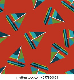 Transportation sailboat flat icon,eps10 seamless pattern background