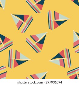 Transportation sailboat flat icon,eps10 seamless pattern background