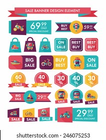 Transportation sale banner flat design background set, eps10