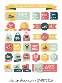 Transportation sale banner flat design background set, eps10