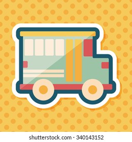 Transportation school bus flat icon with long shadow,eps10