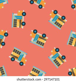 Transportation school bus flat icon,eps10 seamless pattern background