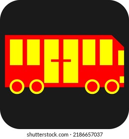 Transportschulbus, Illustration, Vektorgrafik auf weißem Hintergrund.