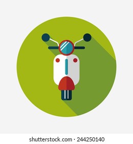 Transportation scooter flat icon with long shadow,eps10