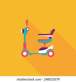 Transportation scooter flat icon with long shadow,eps10