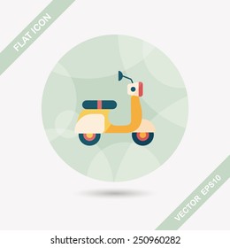 Transportation scooter flat icon with long shadow,eps10