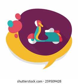 Transportation scooter flat icon with long shadow,eps10