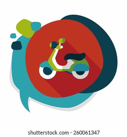 Transportation scooter flat icon with long shadow,eps10