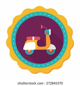 Transportation scooter flat icon with long shadow,eps10