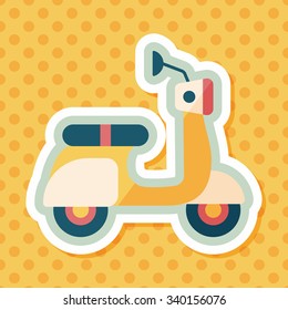 Transportation scooter flat icon with long shadow,eps10