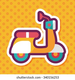 Transportation scooter flat icon with long shadow,eps10