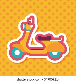 Transportation scooter flat icon with long shadow,eps10
