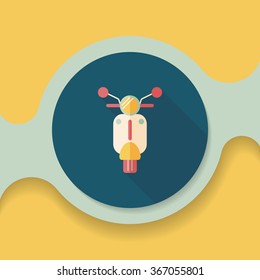 Transportation scooter flat icon with long shadow,eps10
