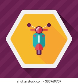Transportation scooter flat icon with long shadow,eps10