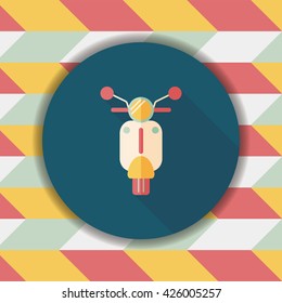 Transportation scooter flat icon with long shadow,eps10