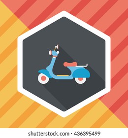 Transportation scooter flat icon with long shadow,eps10