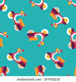 Transportation scooter flat icon,eps10 seamless pattern background